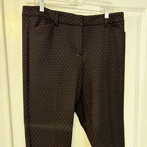 Talbots Black and Red Polka Dot Cropped Pants
